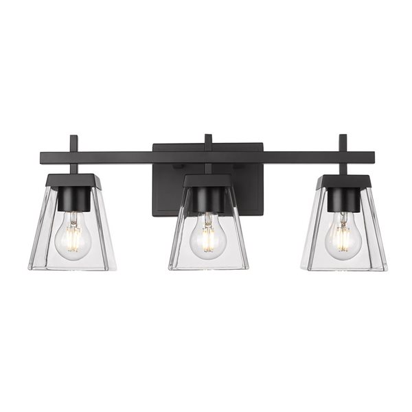 Z-Lite Matte Black Lauren 3-Light Vanity