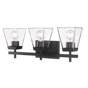 Z-Lite Matte Black Lauren 3-Light Vanity