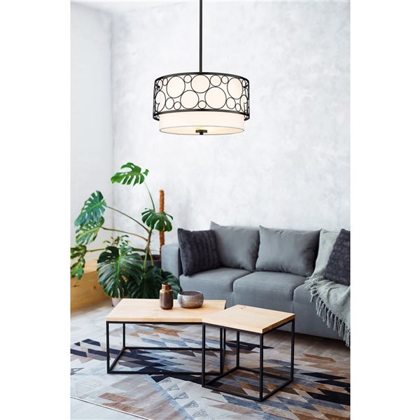 Z-Lite Matte Black Kendall 3-Light Pendant