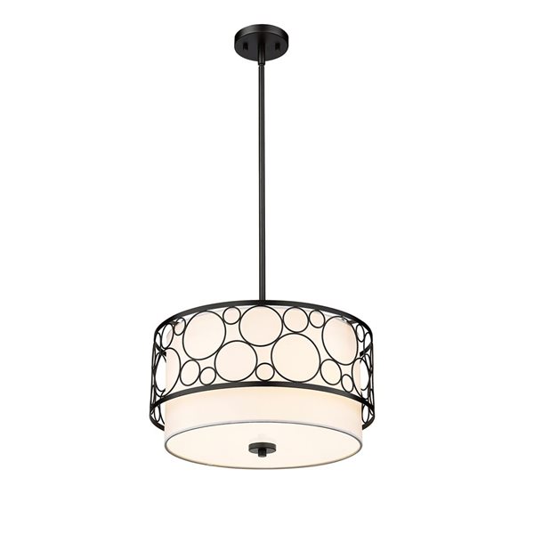 Z-Lite Matte Black Kendall 3-Light Pendant