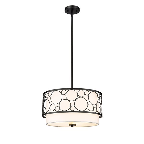 Z-Lite Matte Black Kendall 3-Light Pendant