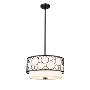 Z-Lite Matte Black Kendall 3-Light Pendant