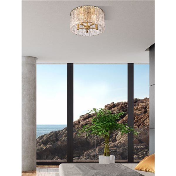 Z-Lite Modern Gold Glacier 5-Light Flush Mount