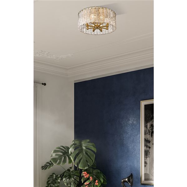 Z-Lite Modern Gold Glacier 8-Light Flush Mount