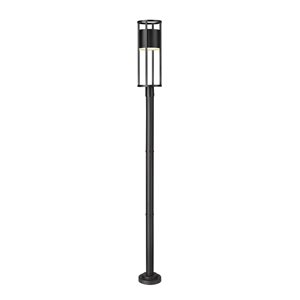 Z-Lite Matte Black Etched glass Integrated LED Luca 1-Light Outdoor Post Mounted Fixture