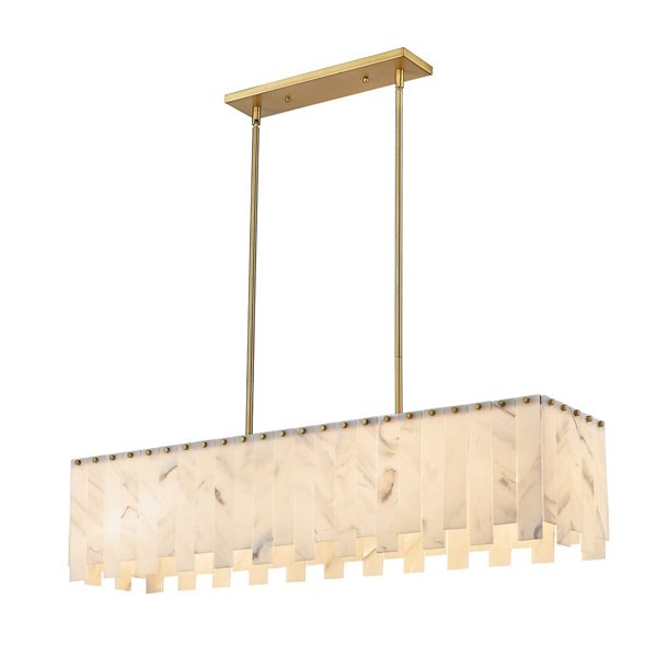 Z-Lite Brushed Brass Alabaster Viviana 7-Light Island Lighting