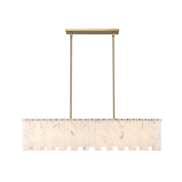 Z-Lite Brushed Brass Alabaster Viviana 7-Light Island Lighting