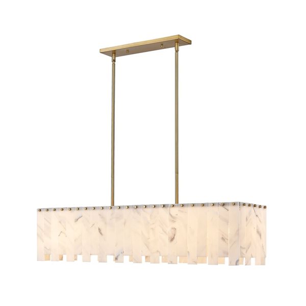 Z-Lite Brushed Brass Alabaster Viviana 7-Light Island Lighting