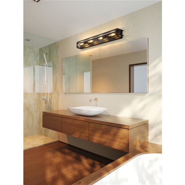 Z-Lite Matte Black Titania 4-Light Vanity