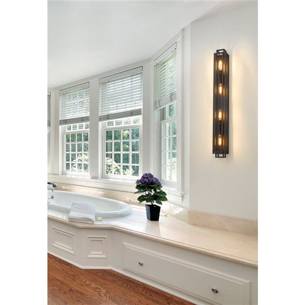 Z-Lite Matte Black Titania 4-Light Vanity