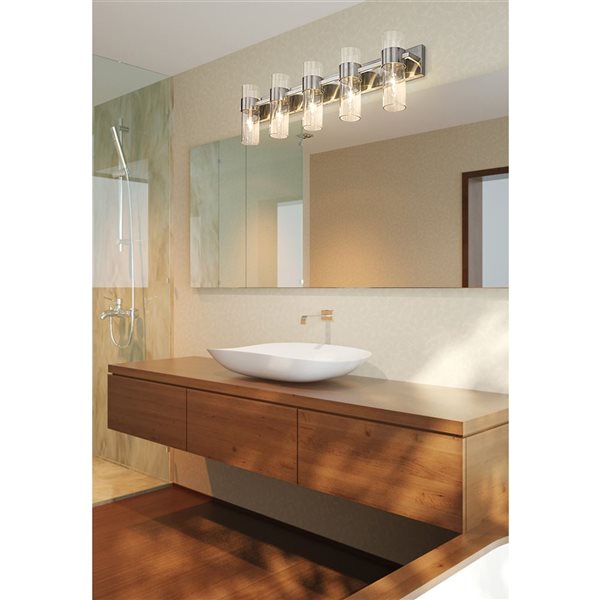 Z-Lite Brushed Nickel Lawson 5-Light Vanity