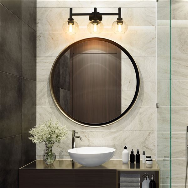 Z-Lite Matte Black Sutton 3-Light Vanity