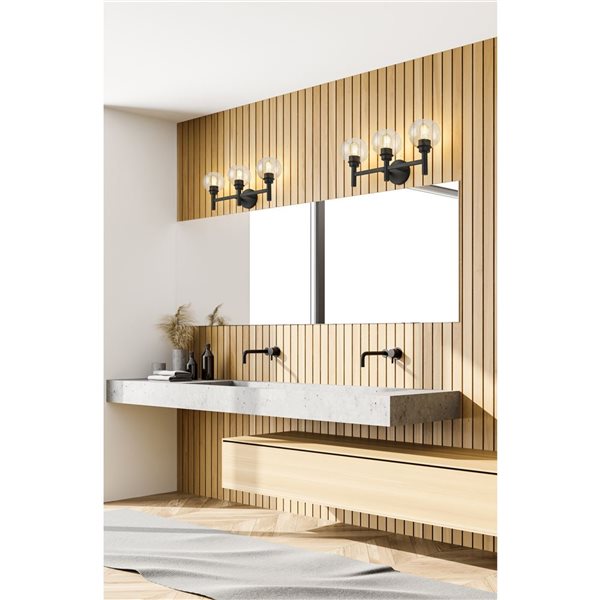 Z-Lite Matte Black Sutton 3-Light Vanity