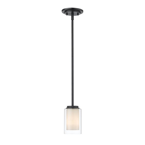 Z-Lite Matte Black Willow 1-Light Mini Pendant