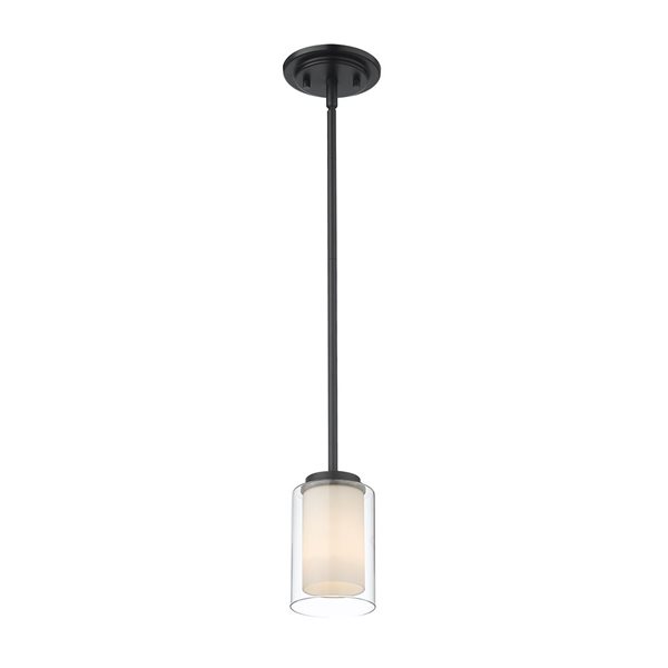 Z-Lite Matte Black Willow 1-Light Mini Pendant