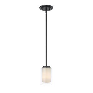 Z-Lite Matte Black Willow 1-Light Mini Pendant