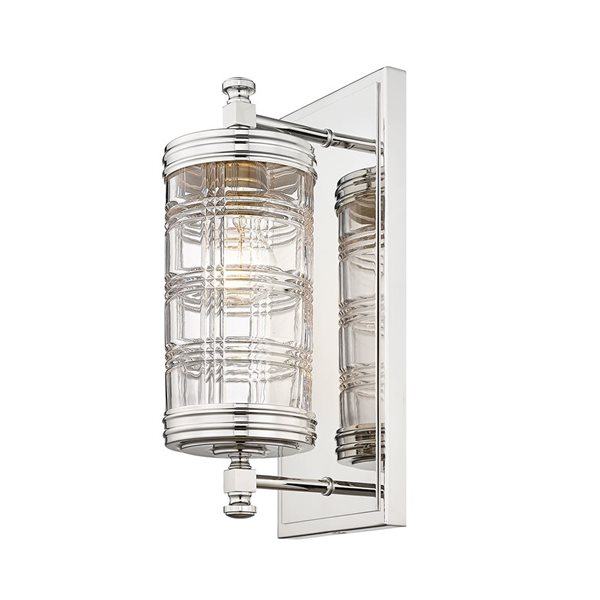 Z-Lite Polished Nickel Archer 1-Light Wall Sconce