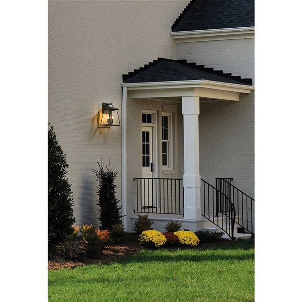 Z-Lite Black 10.25-in Broughton 2-Light Outdoor Wall Sconce