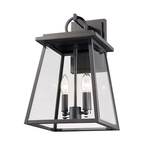 Z-Lite Black 10.25-in Broughton 2-Light Outdoor Wall Sconce