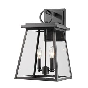 Z-Lite Black 10.25-in Broughton 2-Light Outdoor Wall Sconce