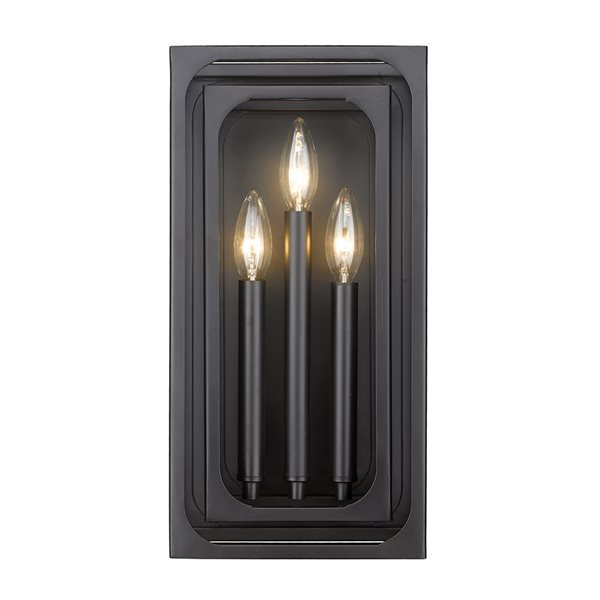 Z-Lite Matte Black Easton 3-Light Wall Sconce