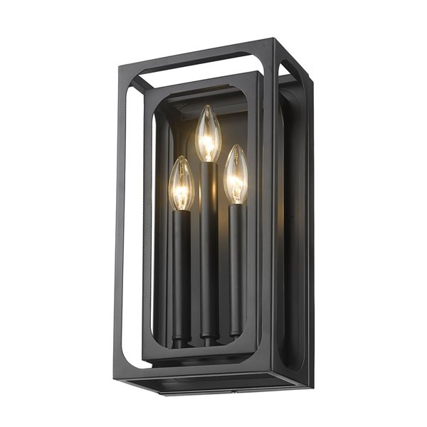 Z-Lite Matte Black Easton 3-Light Wall Sconce