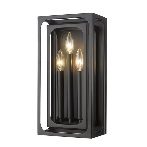 Z-Lite Matte Black Easton 3-Light Wall Sconce