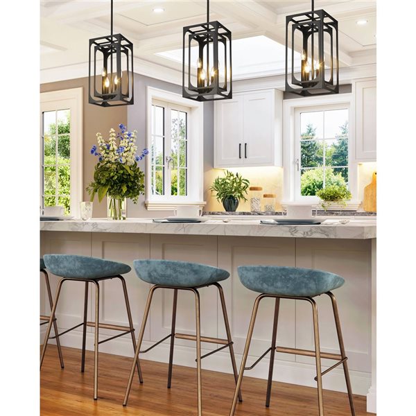 Z-Lite Matte Black Easton 4-Light Chandelier