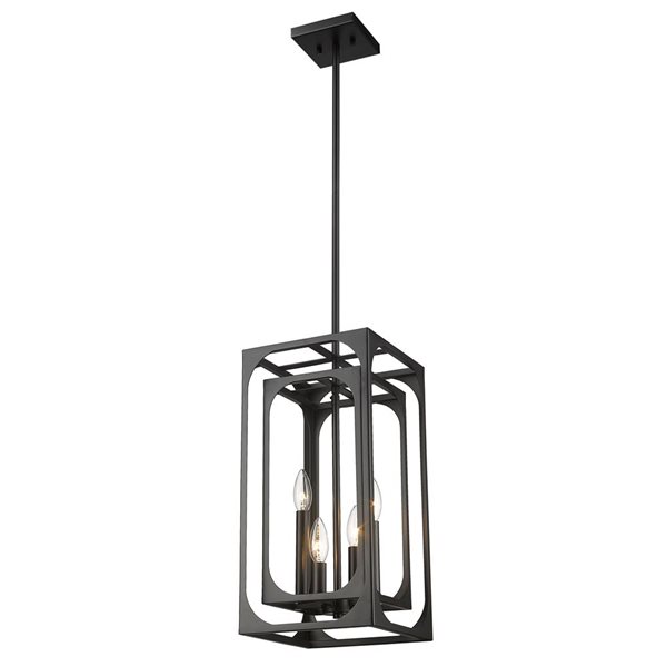 Z-Lite Matte Black Easton 4-Light Chandelier