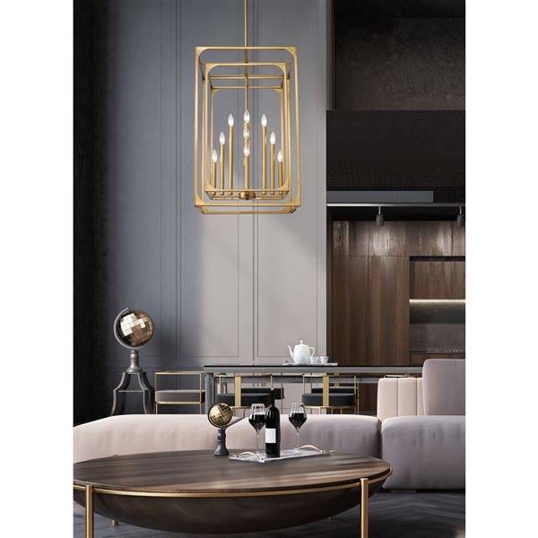 Z-Lite Rubbed Brass Easton 12-Light Chandelier