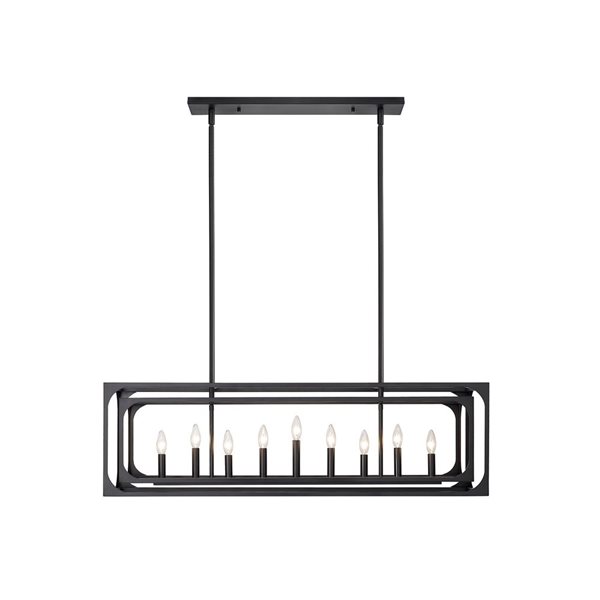 Z-Lite Matte Black Metal Easton 9-Light Island Lighting