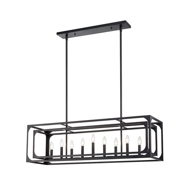 Z-Lite Matte Black Metal Easton 9-Light Island Lighting