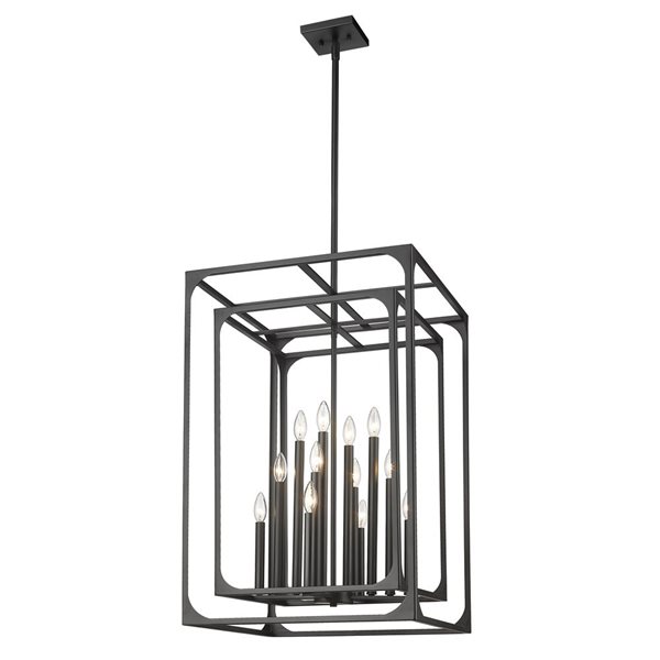 Z-Lite Matte Black Easton 12-Light Chandelier