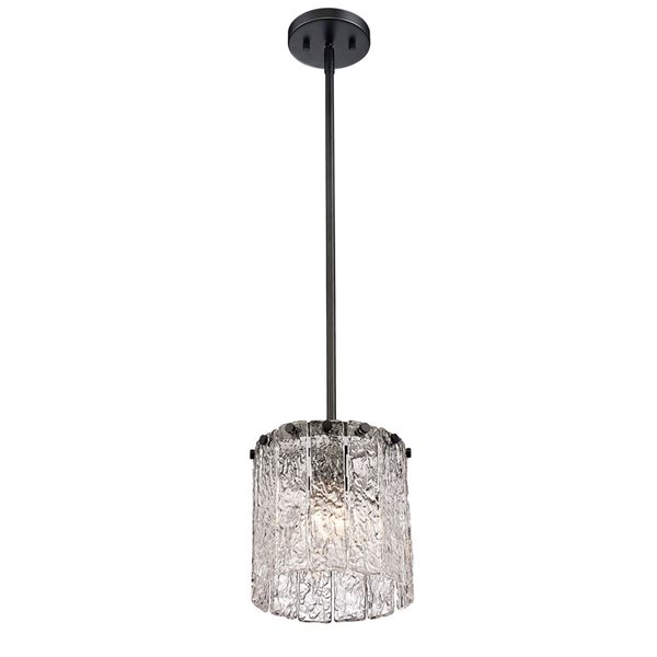 Z-Lite Matte Black Glacier 1-Light Pendant