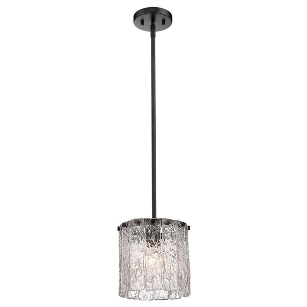 Z-Lite Matte Black Glacier 1-Light Pendant