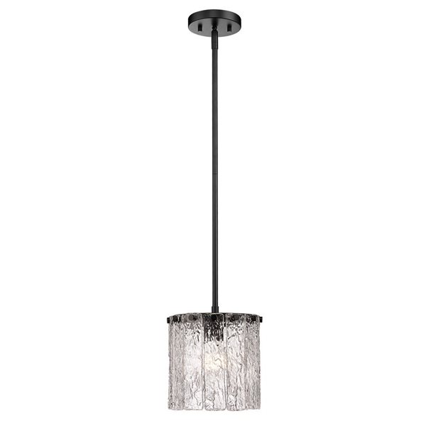 Z-Lite Matte Black Glacier 1-Light Pendant