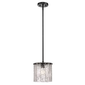 Z-Lite Matte Black Glacier 1-Light Pendant