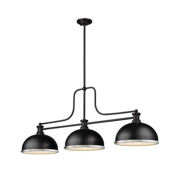 Z-Lite Matte Black Melange 3-Light Billiard