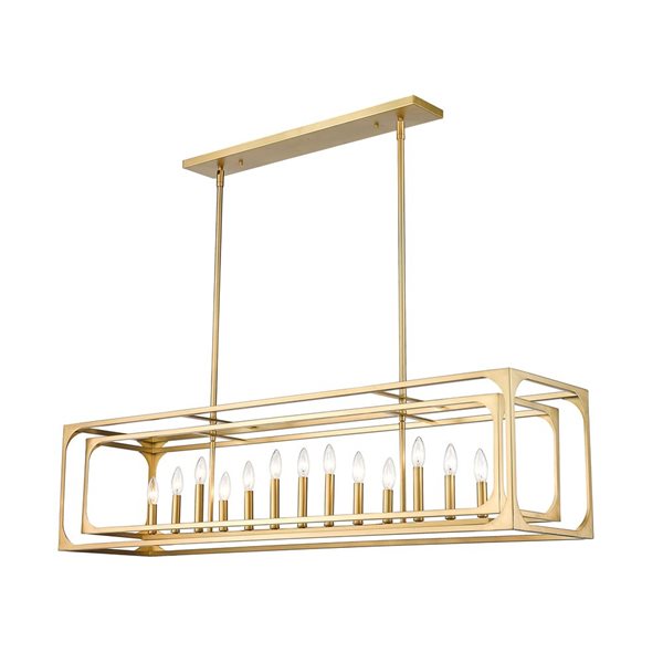 Z-Lite Brushed Brass Metal Easton 13-Light Island Lighting