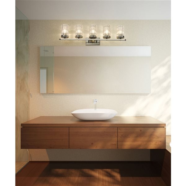 Z-Lite Brushed Nickel Archer 5-Light Vanity