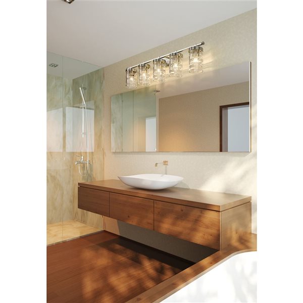 Z-Lite Brushed Nickel Archer 5-Light Vanity