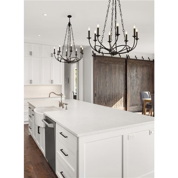 Z-Lite Matte Black Arabella 8-Light Chandelier