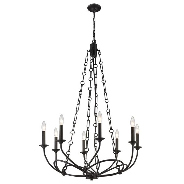 Z-Lite Matte Black Arabella 8-Light Chandelier