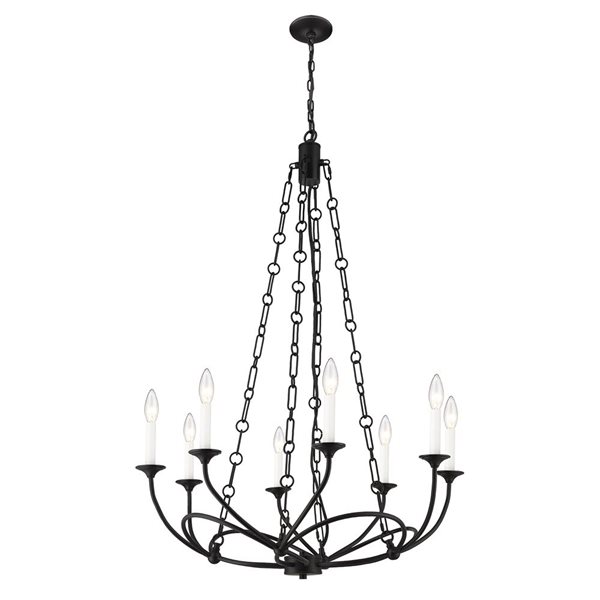 Z-Lite Matte Black Arabella 8-Light Chandelier