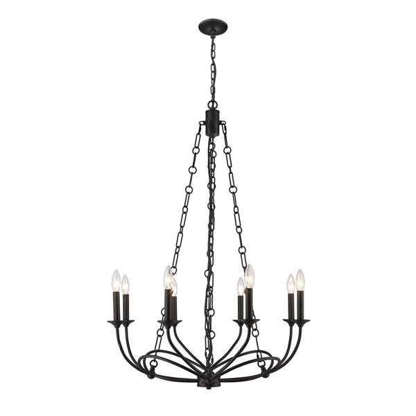 Z-Lite Matte Black Arabella 8-Light Chandelier