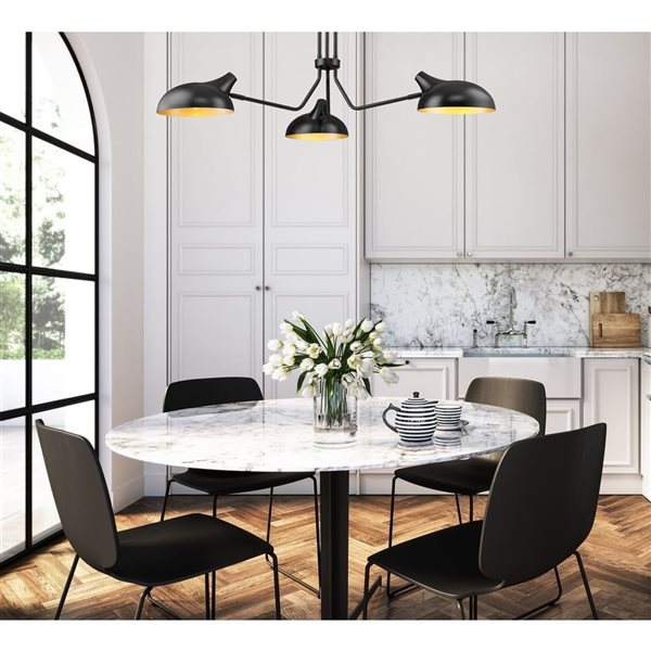 Z-Lite Matte Black Bellamy 3-Light Pendant