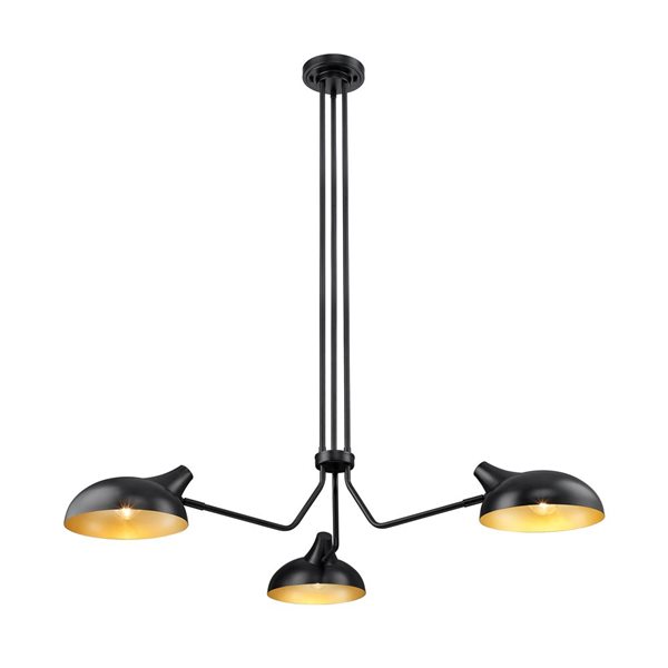 Z-Lite Matte Black Bellamy 3-Light Pendant