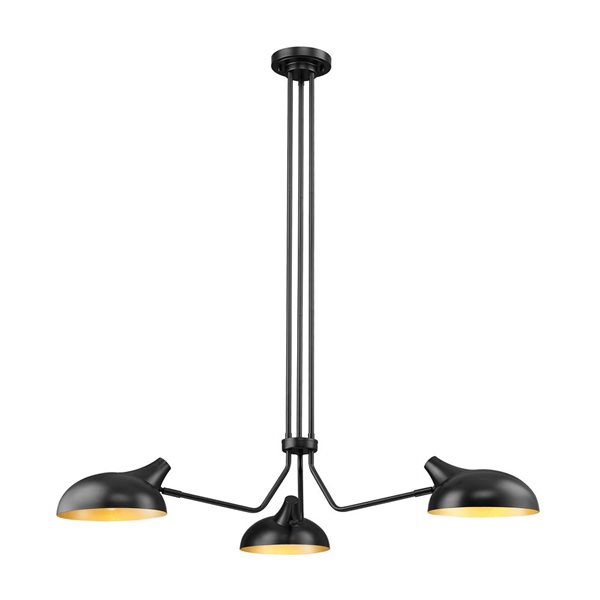 Z-Lite Matte Black Bellamy 3-Light Pendant