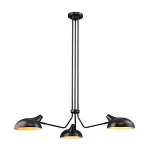 Z-Lite Matte Black Bellamy 3-Light Pendant