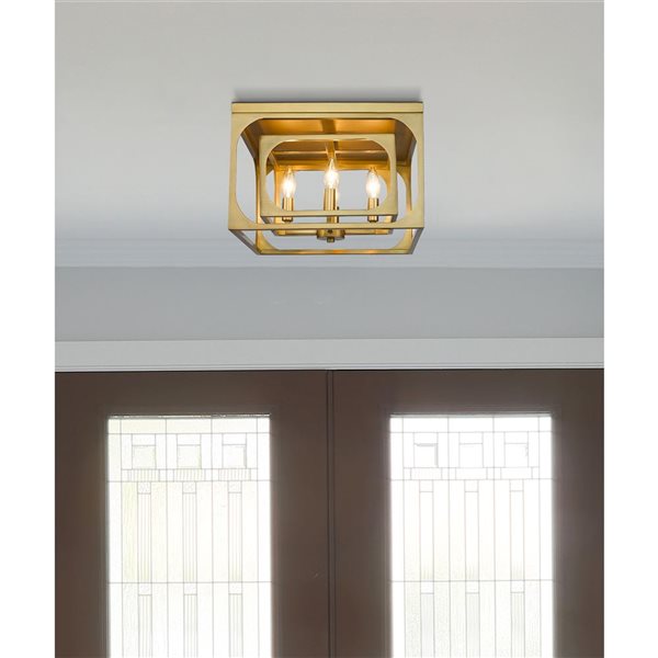 Z-Lite Rubbed Brass Easton 4-Light Flush Mount